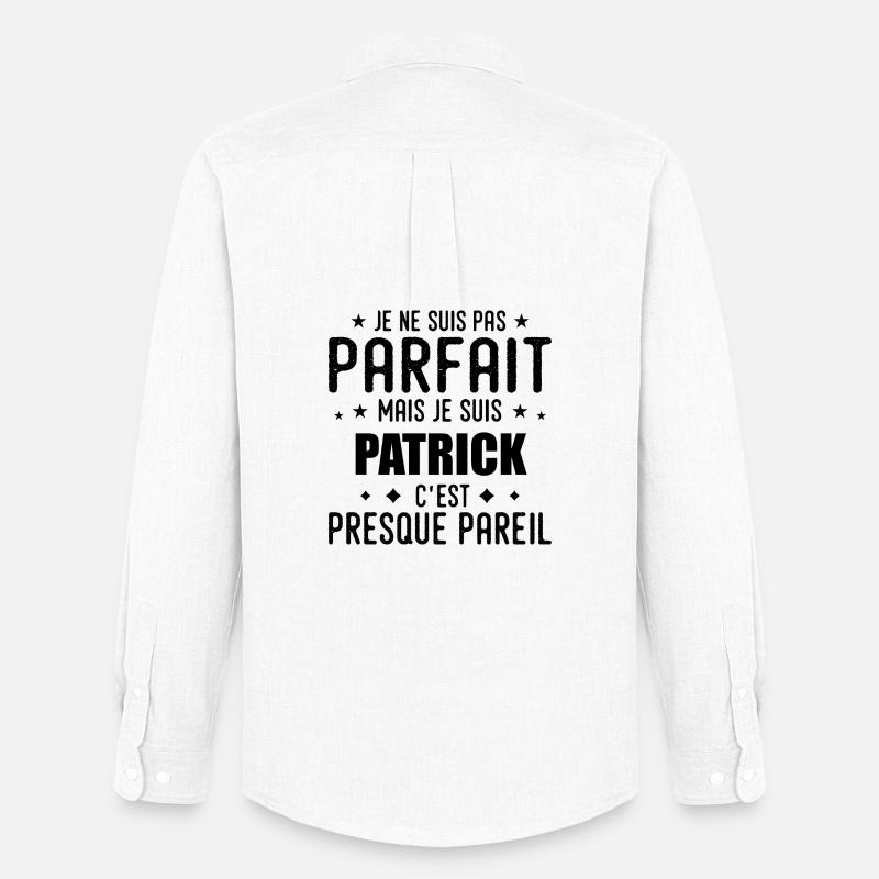Patrick: authentisch, unvollkommen, oben, perfekt - Männer Oxford Hemd von Stanley/Stella - Weiß
