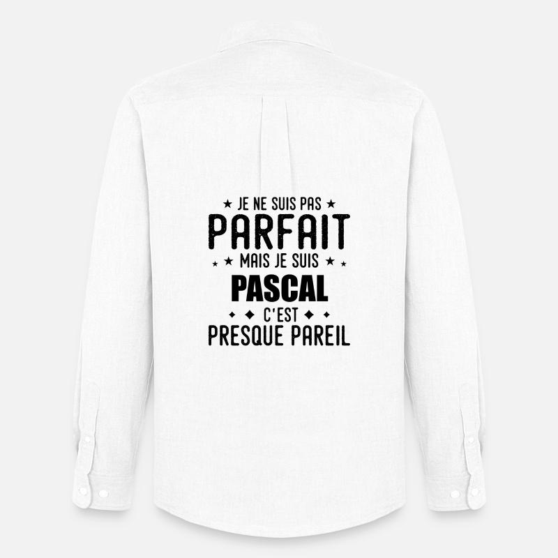 Pascal: authentisch, unvollkommen, oberflächlich, perfekt - Männer Oxford Hemd von Stanley/Stella - Weiß