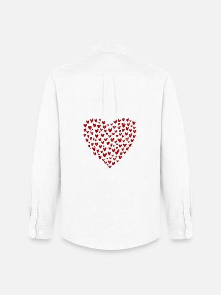 Heart Collection: Love in Red - Men's Oxford Shirt by Stanley/Stella - white