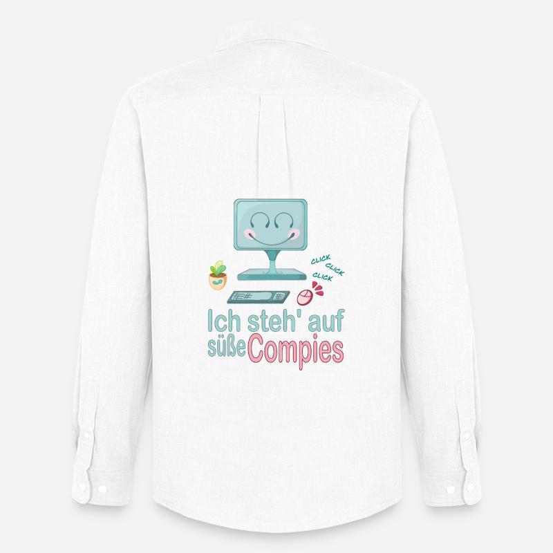 Ich steh' auf süße Computer - Männer Oxford Hemd von Stanley/Stella - Weiß
