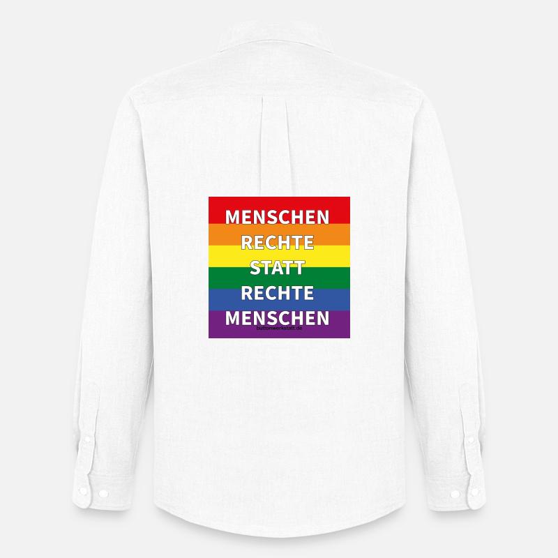 Menschenrechte statt rechte Menschen - Männer Oxford Hemd von Stanley/Stella - Weiß