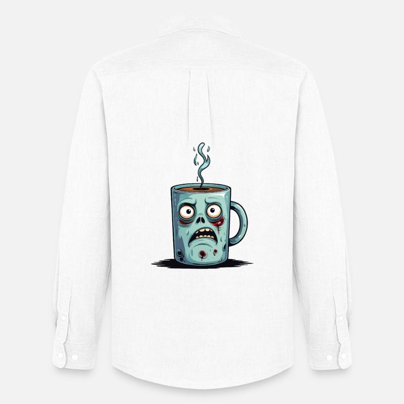 Zombie-Kaffeetasse - Männer Oxford Hemd von Stanley/Stella - Weiß
