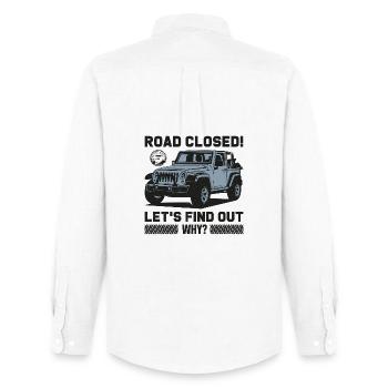 Closed Road Jeep Design - Men's Oxford Shirt by Stanley/Stella - white - Back - AI Model Male 185 dark (185cm)