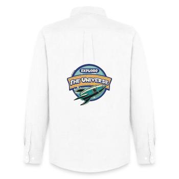 Space Explorer - Explorez l’Univers - Chemise Oxford homme Stanley/Stella - blanc - Dos - AI Model Male 185 dark (185cm)
