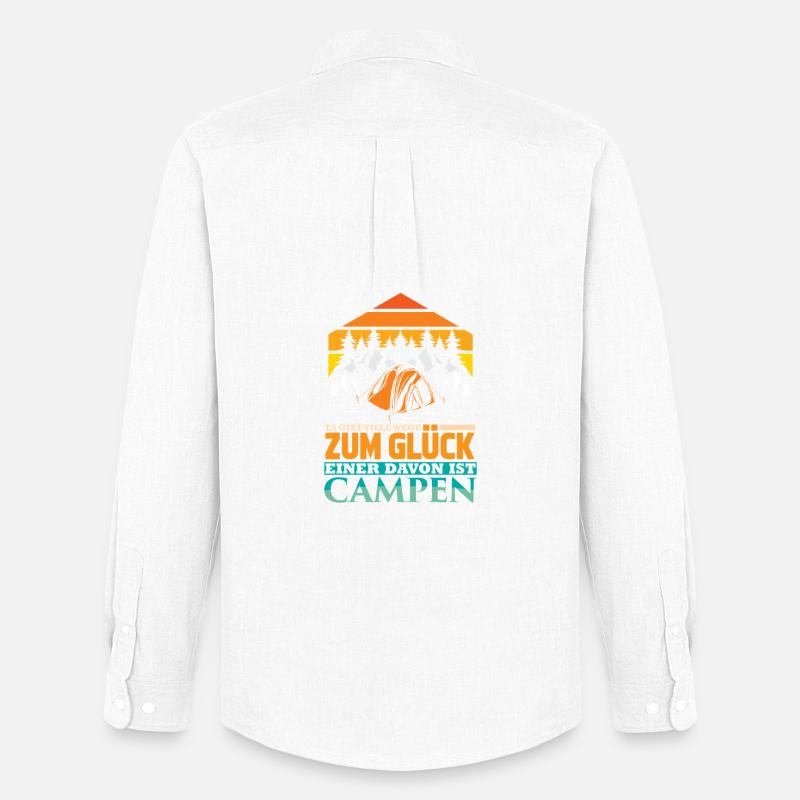 Camper Camping Wohnwagen Spruch - Männer Oxford Hemd von Stanley/Stella - Weiß
