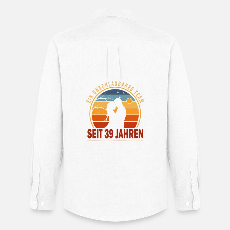 39 Jahre Beziehung Geschenk Ehemann Ehefrau - Männer Oxford Hemd von Stanley/Stella - Weiß