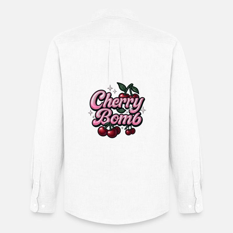 cherry bomb / y2k statement design - Männer Oxford Hemd von Stanley/Stella - Weiß