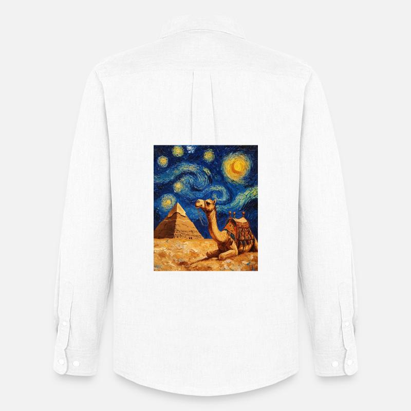 Kamel Van Gogh Style Starry  - Männer Oxford Hemd von Stanley/Stella - Weiß