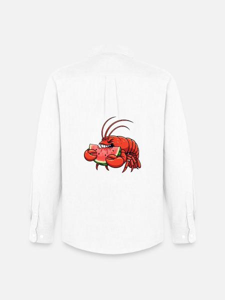 Sweet Lobster Summer Cartoon Watermelon Fruity - Men's Oxford Shirt by Stanley/Stella - white