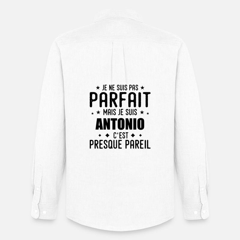 Antonio: authentisch, unvollkommen, oben, Perfektion - Männer Oxford Hemd von Stanley/Stella - Weiß