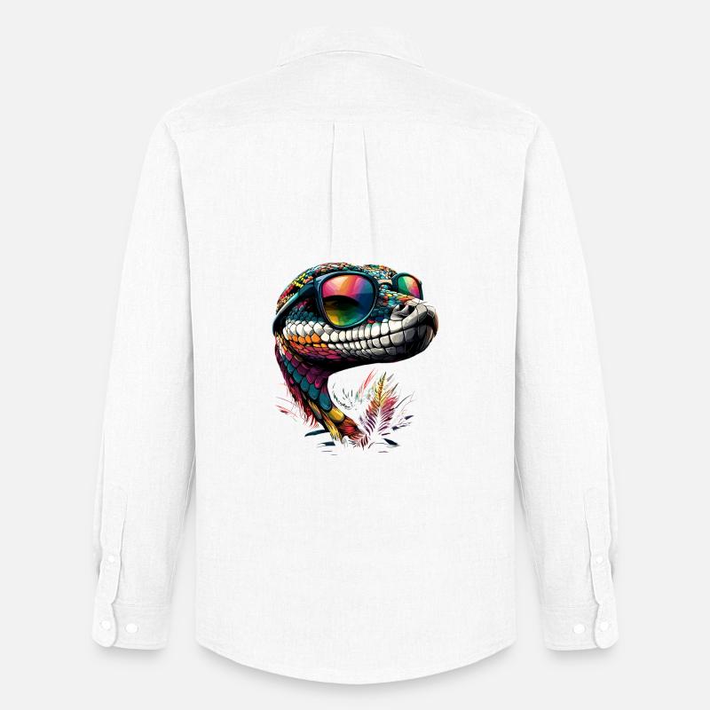 Schlange Python Kobra Klapperschlange Schlangen - Männer Oxford Hemd von Stanley/Stella - Weiß