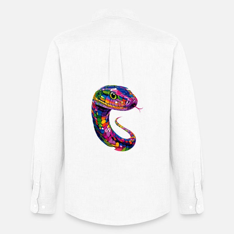 Schlange Python Kobra Klapperschlange Schlangen - Männer Oxford Hemd von Stanley/Stella - Weiß