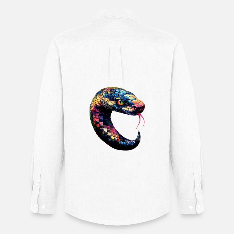 Schlange Python Kobra Klapperschlange Schlangen - Männer Oxford Hemd von Stanley/Stella - Weiß