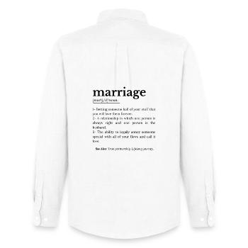 Marriage Funny definition - Men's Oxford Shirt by Stanley/Stella - white - Back - AI Model Male 185 dark (185cm)