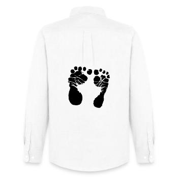 Baby-Fußabdruck – Erste Schritte fürs Herz - Männer Oxford Hemd von Stanley/Stella - Weiß - Hinten - AI Model Male 185 dark (185cm)