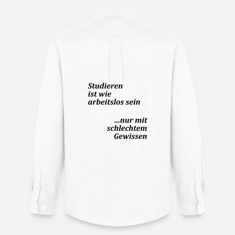 Unispruch "Studieren = arbeitslos" Studenten - Männer Oxford Hemd von Stanley/Stella - Weiß