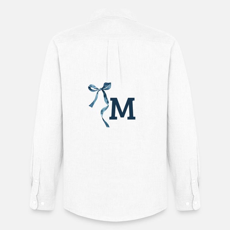 Monogramm m Geschenkidee - Männer Oxford Hemd von Stanley/Stella - Weiß