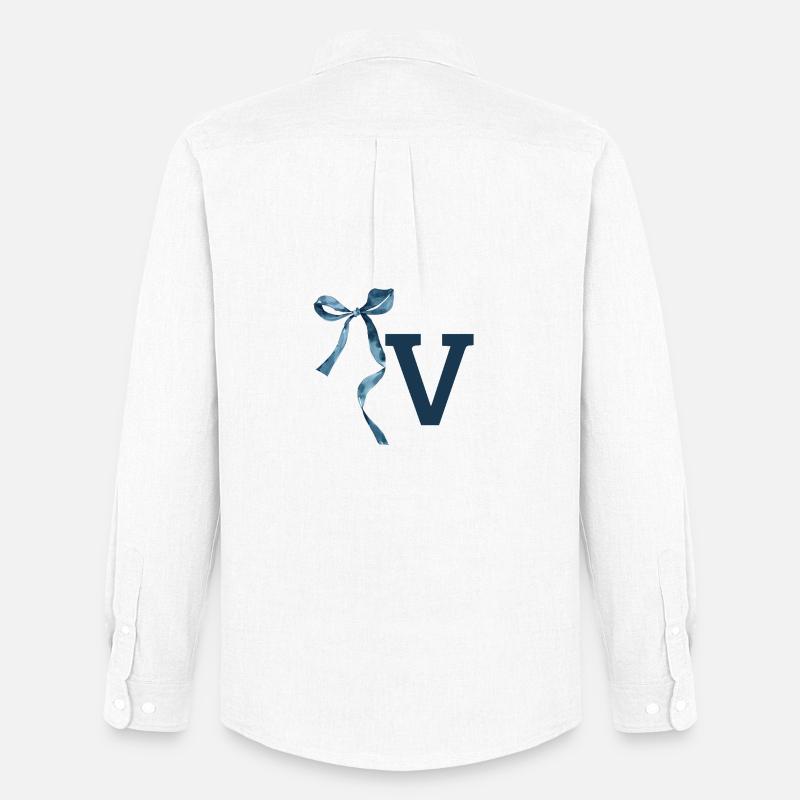 Geschenkidee Monogram V - Männer Oxford Hemd von Stanley/Stella - Weiß