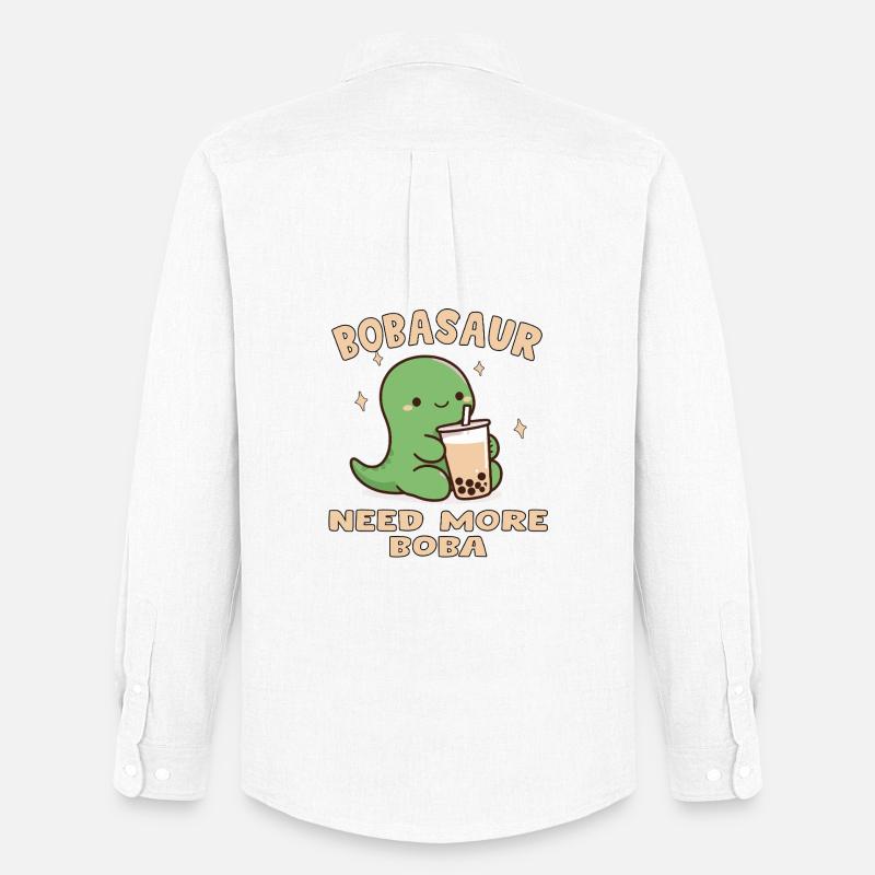 BOBA SAUR Mignon - Männer Oxford Hemd von Stanley/Stella - Weiß