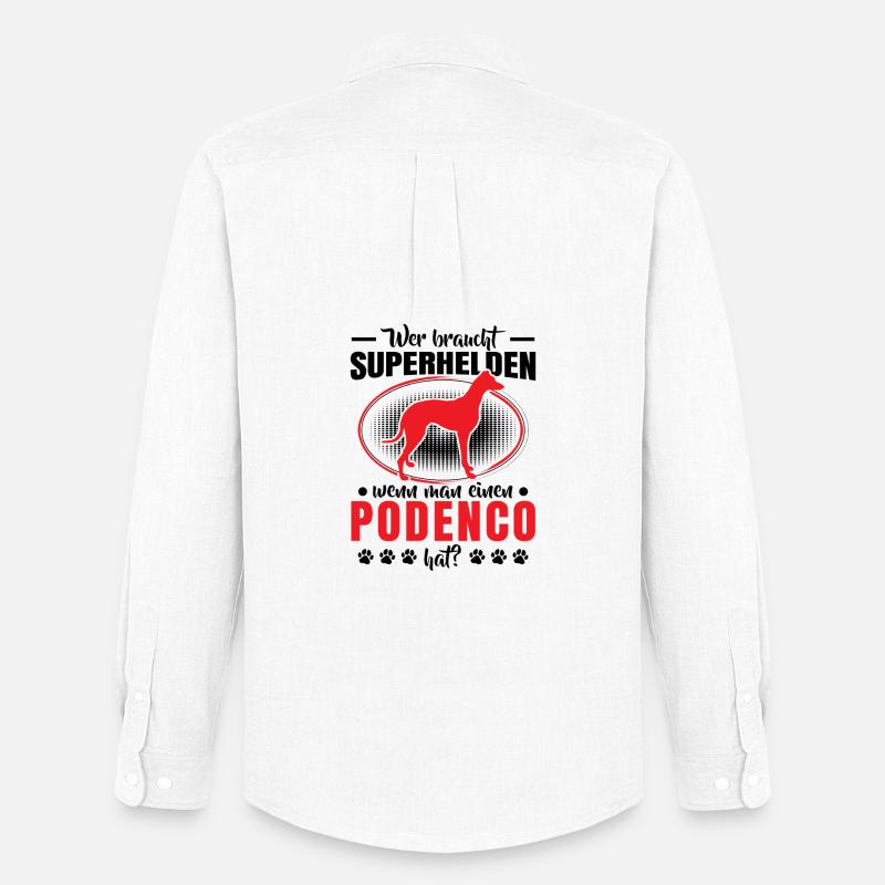 Podenco ist mein Held Spanischer Windhund - Männer Oxford Hemd von Stanley/Stella - Weiß
