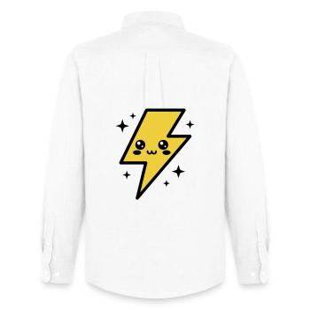Kawaii lightning bolt with expressive face - Men's Oxford Shirt by Stanley/Stella - white - Back - AI Model Male 185 dark (185cm)