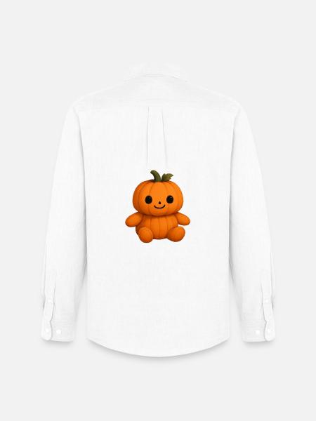 Cute pumpkin teddy bear friendly face - Men's Oxford Shirt by Stanley/Stella - white