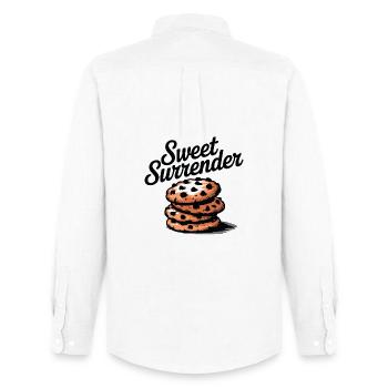 Sweet Surrender Kekse Süßigkeiten Dessert - Männer Oxford Hemd von Stanley/Stella - Weiß - Hinten - AI Model Male 185 dark (185cm)