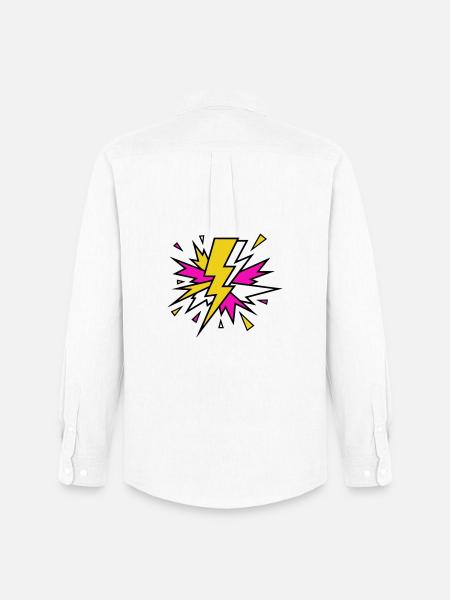Yellow Beam Neon Explosion - Men's Oxford Shirt by Stanley/Stella - white