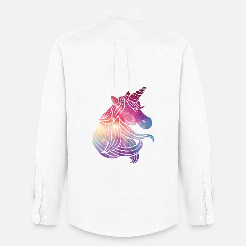 Einhorn Glitzer - Männer Oxford Hemd von Stanley/Stella - Weiß