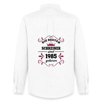Charpentier Anniversaire Vintage 1985 Charpentier 85 - Chemise Oxford homme Stanley/Stella - blanc - Dos - AI Model Male 185 dark (185cm)