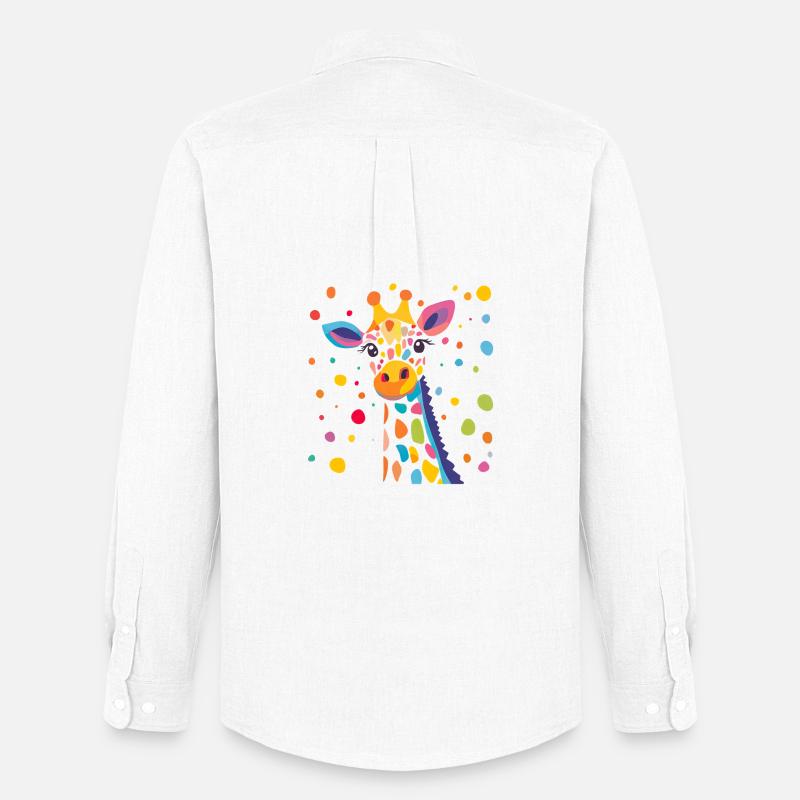 Königliche Giraffe Farbkonfetti - Männer Oxford Hemd von Stanley/Stella - Weiß