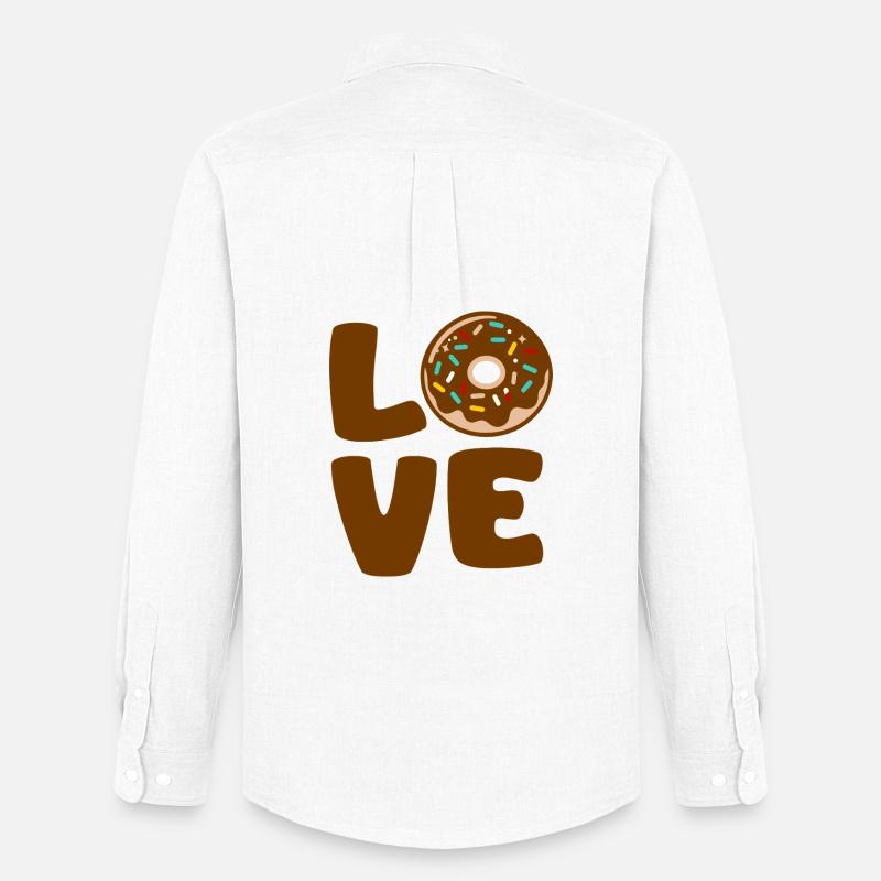 Liebe Donut Typographic Soft - Männer Oxford Hemd von Stanley/Stella - Weiß