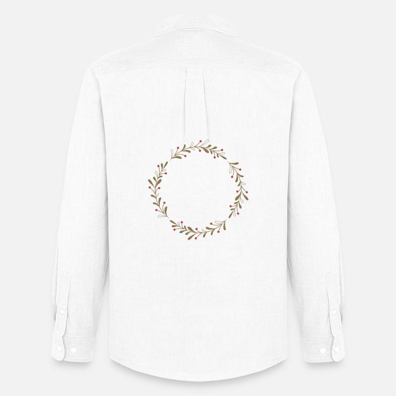 Winterlicher Kranz mit roten Beeren - Männer Oxford Hemd von Stanley/Stella - Weiß