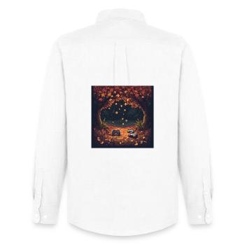 Pixel Autumn Leaves - Men's Oxford Shirt by Stanley/Stella - white - Back - AI Model Male 185 dark (185cm)