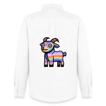 Mountain Goat Halloween Comic Funny - Men's Oxford Shirt by Stanley/Stella - white - Back - AI Model Male 185 dark (185cm)