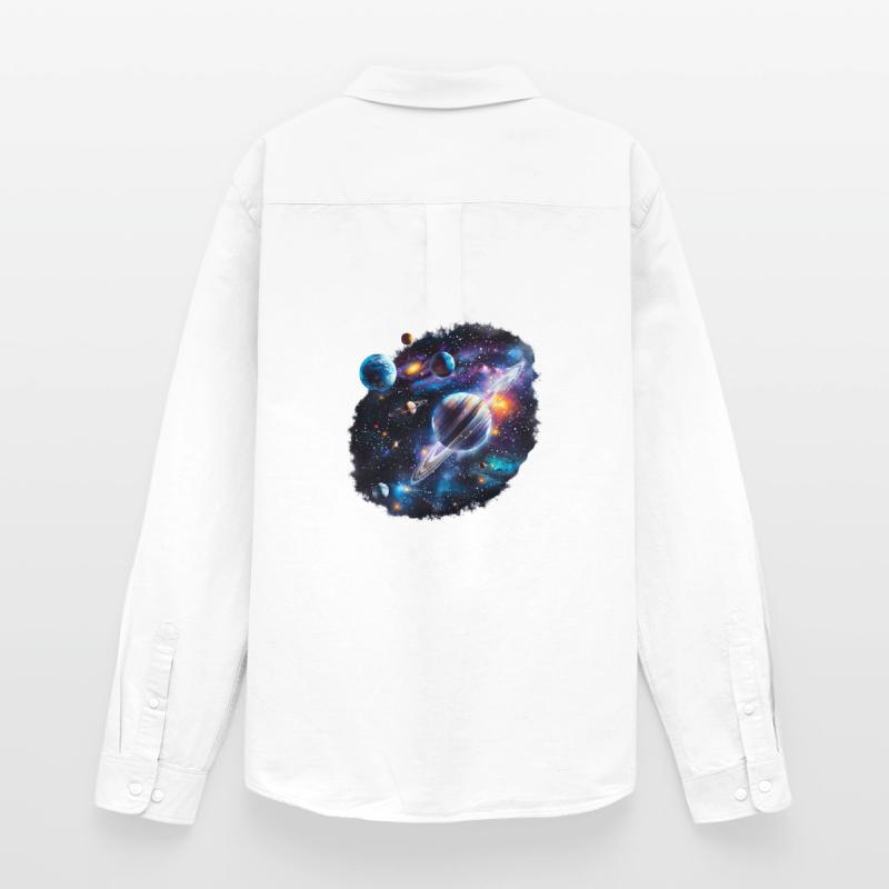 Galactic Planetary System Pattern Men's Oxford Shirt by Stanley/Stella