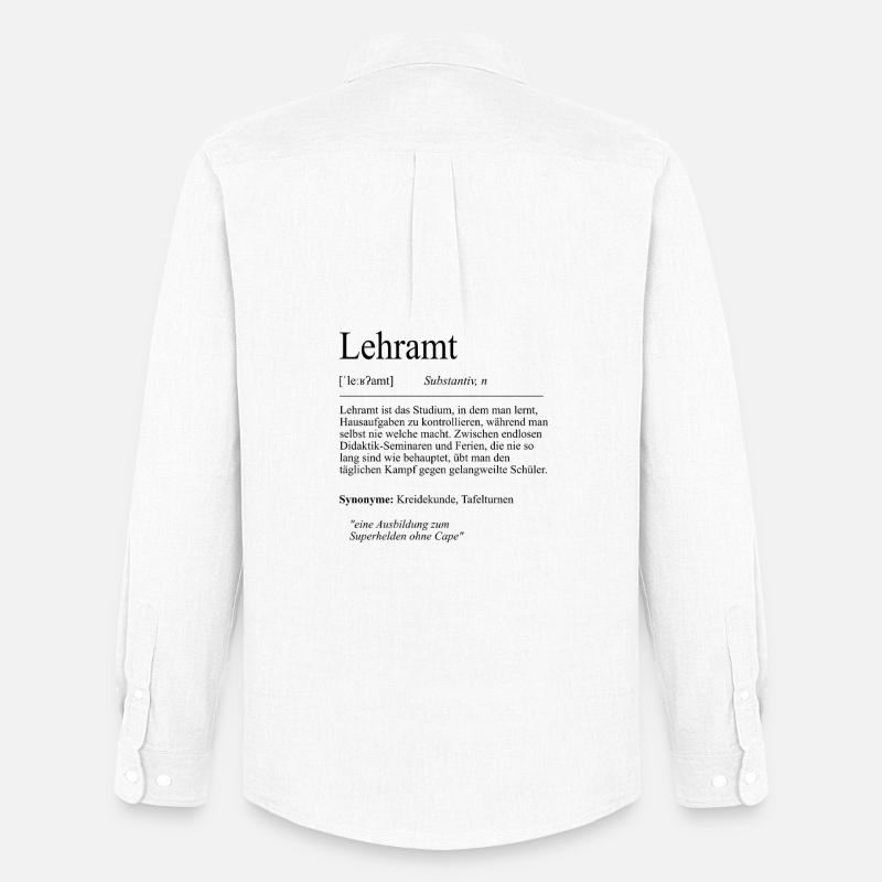 Unispruch "Lehramt" Student Geschenk, Studenten - Männer Oxford Hemd von Stanley/Stella - Weiß