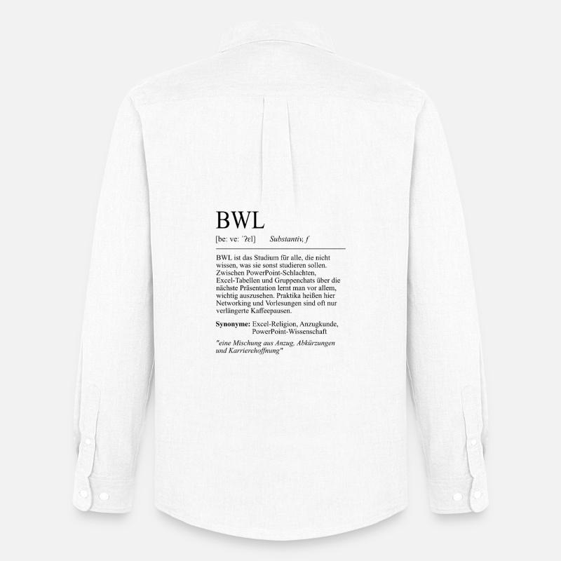 Unispruch "BWL" Student Geschenk, Studenten - Männer Oxford Hemd von Stanley/Stella - Weiß