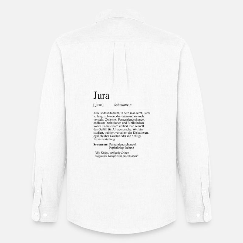 Unispruch "Jura" Student Geschenk, Studenten - Männer Oxford Hemd von Stanley/Stella - Weiß