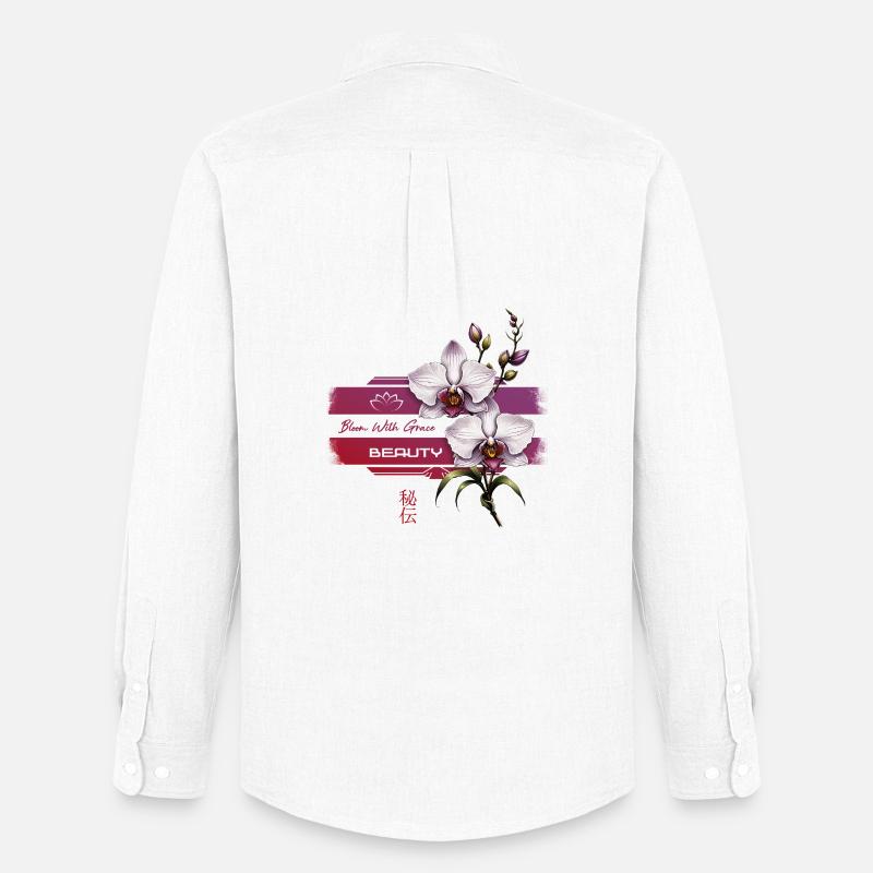 Orchideenblüte mit Anmut - Männer Oxford Hemd von Stanley/Stella - Weiß