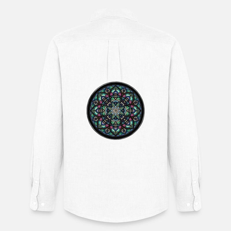 Mandala Farbkreis Zentrum - Männer Oxford Hemd von Stanley/Stella - Weiß