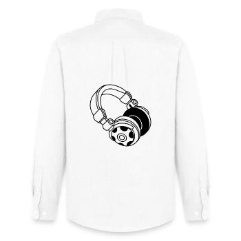 Kopfhörer Silhouette: DJ & Musik Vibes - Männer Oxford Hemd von Stanley/Stella - Weiß - Hinten - AI Model Male 185 dark (185cm)