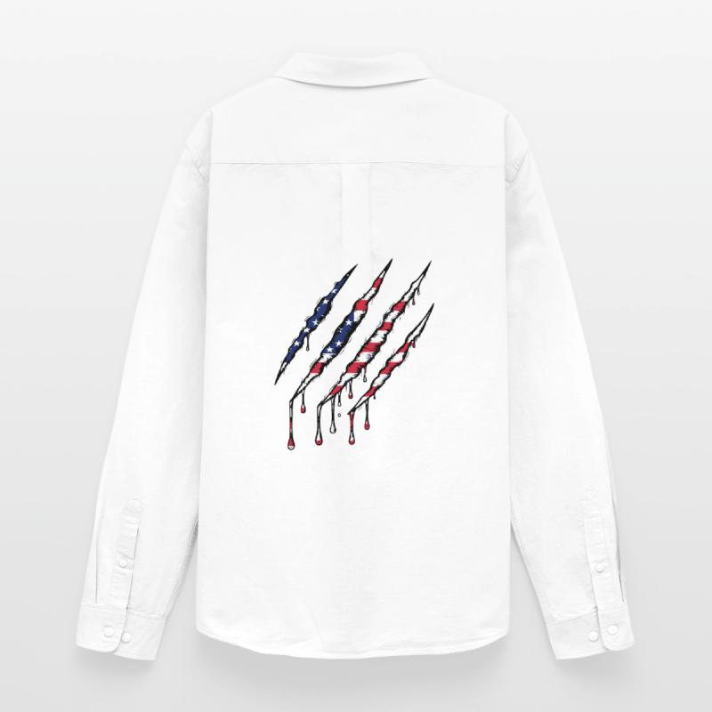 Scratch USA Flag Scratch Trace Men's Oxford Shirt by Stanley/Stella