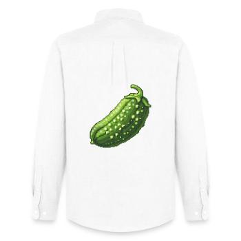 Pixel Cucumber Retro Green - Men's Oxford Shirt by Stanley/Stella - white - Back - AI Model Male 185 dark (185cm)