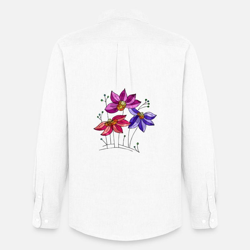 Blumen - Männer Oxford Hemd von Stanley/Stella - Weiß