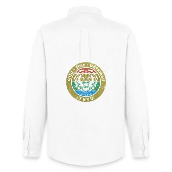 Wild, free & untamed since 10/1970 - Men's Oxford Shirt by Stanley/Stella - white - Back - AI Model Male 185 dark (185cm)
