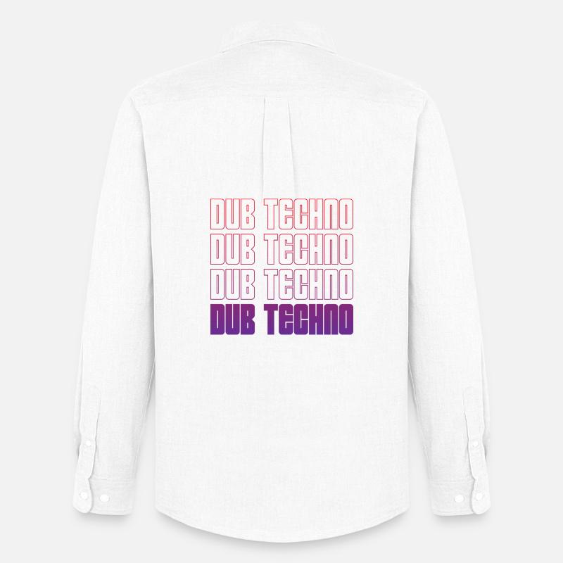Dub Techno Neon Gradient Grid - Männer Oxford Hemd von Stanley/Stella - Weiß
