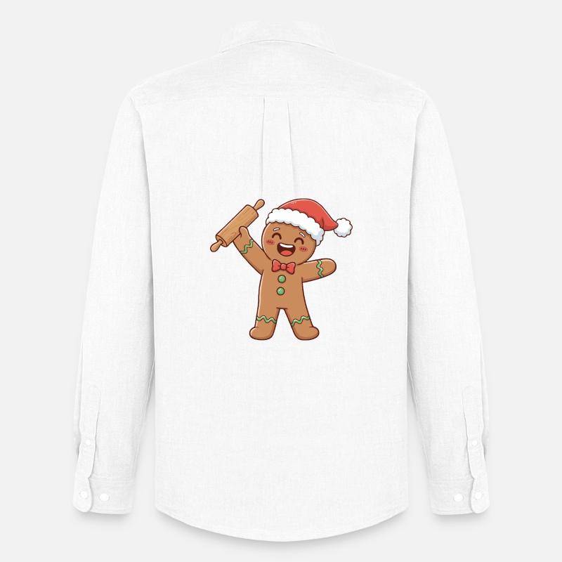 Weihnachtsbäckerei Kunst Bäcker - Männer Oxford Hemd von Stanley/Stella - Weiß