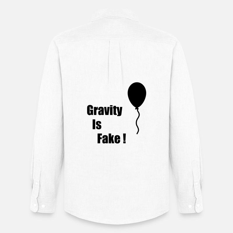 Gravity Is Fake - Männer Oxford Hemd von Stanley/Stella - Weiß