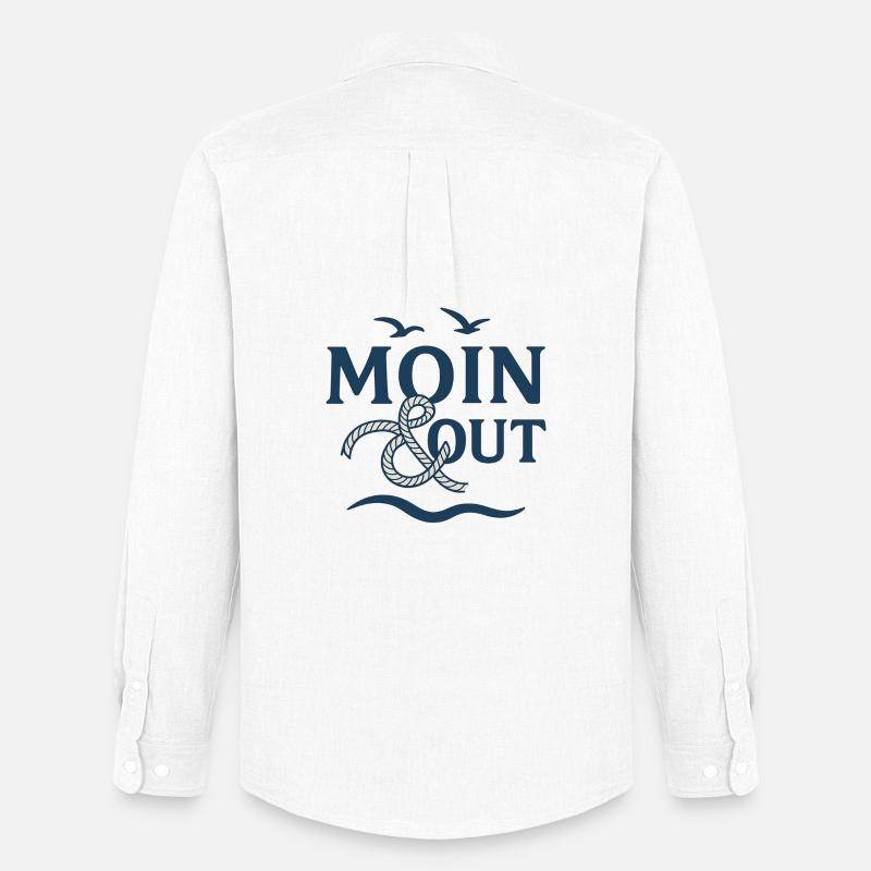 Moin & Out Nautik Logo - Männer Oxford Hemd von Stanley/Stella - Weiß